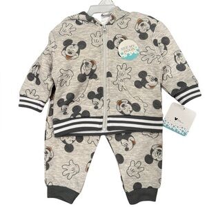 Disney Mickey Mouse two piece sweat suit with ears on hood